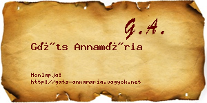 Gáts Annamária névjegykártya
